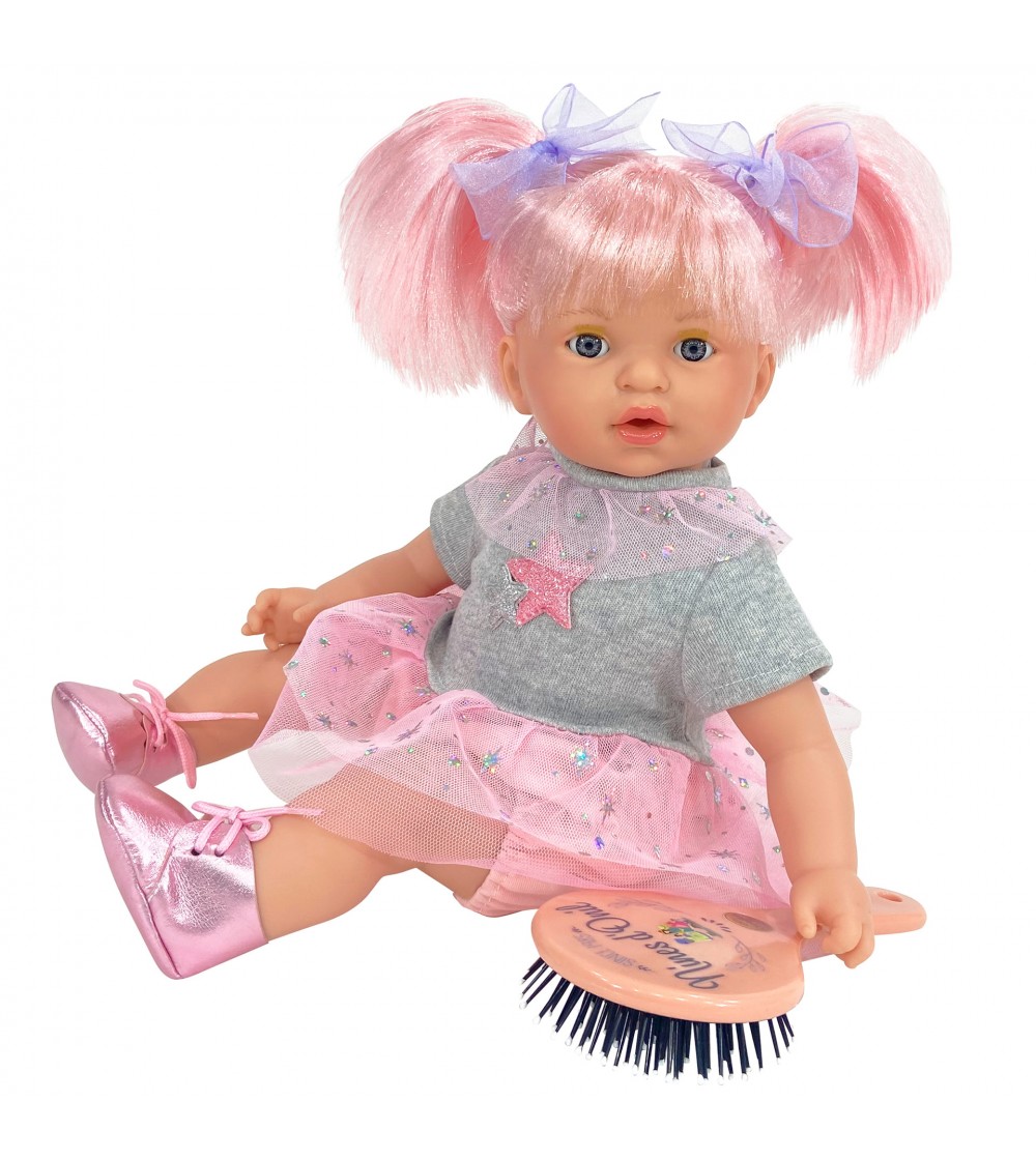 Papusa Nines D’Onil cu miros de vanilie - Alex Star cu par roz (40 cm) - Papusi