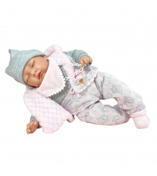 Papusa Nines D’Onil cu miros de vanilie care vorbeste - Snow nou-nascut care doarme in cutie(45 cm) - Papusi