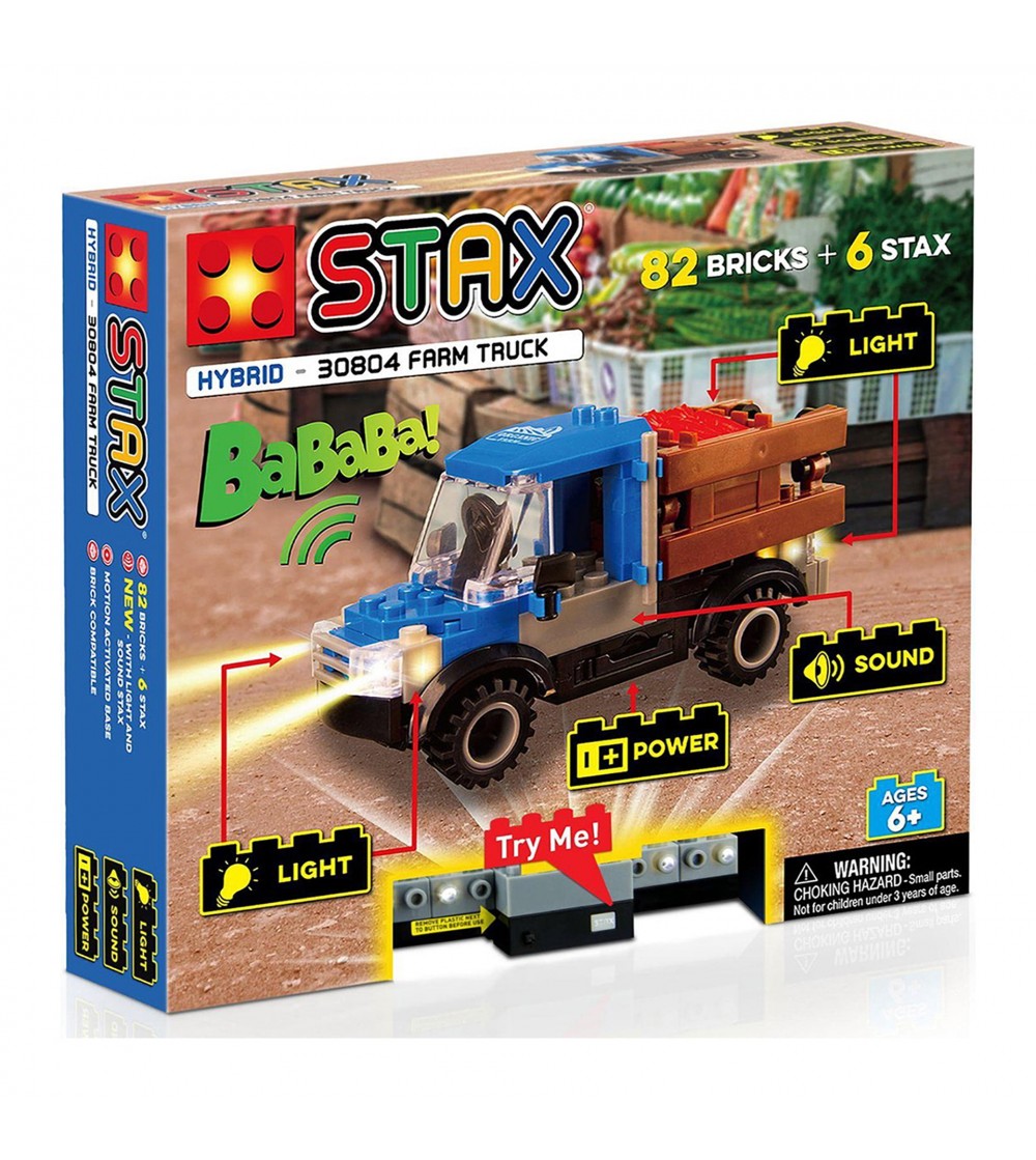 Jucarie - Seturi de constructie cu lumini si sunete Stax - Camion de ferma - Jocuri construcție