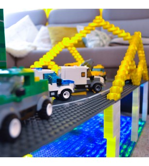 Jucarie - Seturi de constructie cu lumini si sunete Stax - Camion de ferma - Jocuri construcție