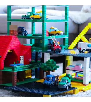 Jucarie - Seturi de constructie cu lumini si sunete Stax - Camion de ferma - Jocuri construcție