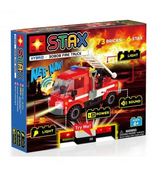 Jucarie - Seturi de constructie cu lumini si sunete Stax - Masina de pompieri - Jocuri construcție