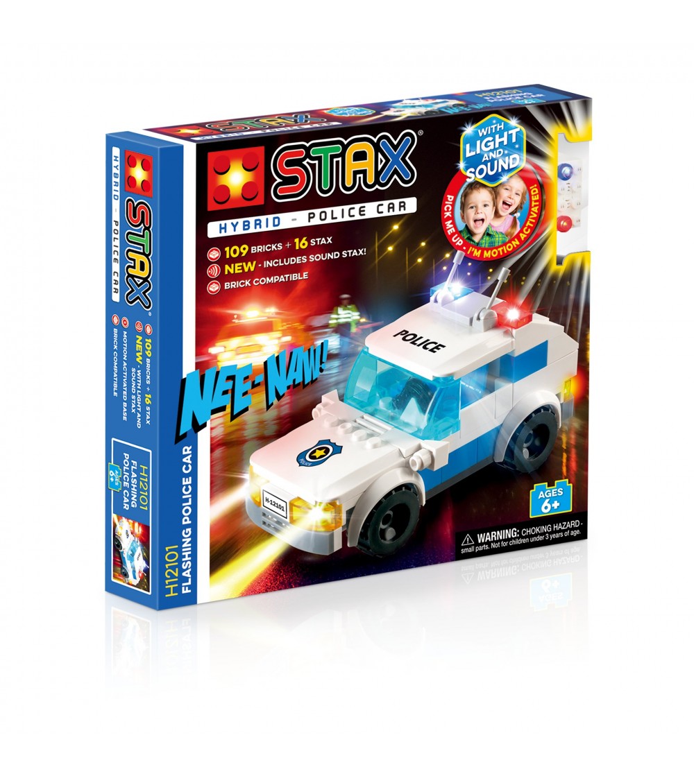 Jucarie - Seturi de constructie cu lumini si sunete Stax - Masina de politie - Jocuri construcție Jucarie - Seturi de constructie cu lumini si sunete Stax - Masina de politie - Jocuri construcție