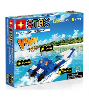 Jucarie - Seturi de constructie cu lumini si sunete Stax - Barca cu motor - Jocuri construcție