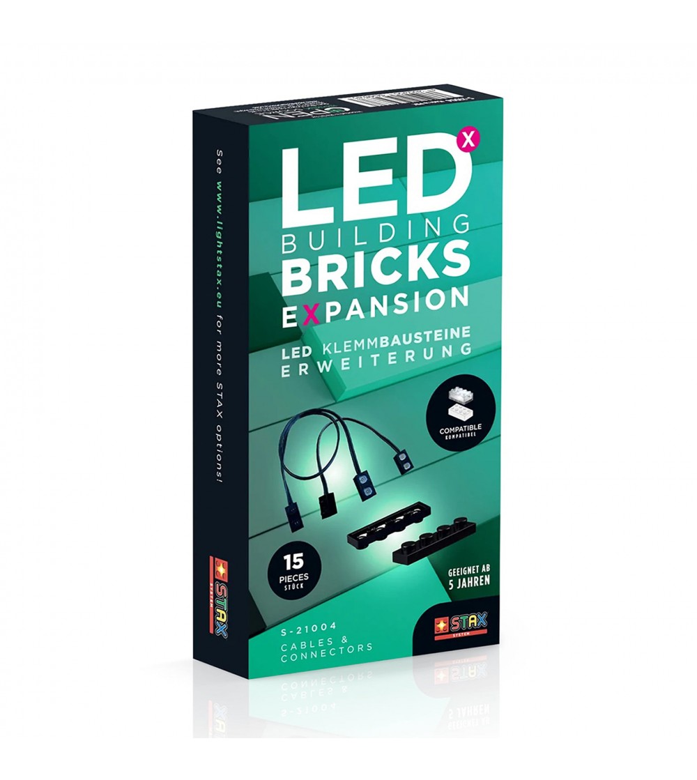 Jucarie - Seturi de constructie cu lumini Stax - Extensie conectori si cabluri (15 piese) - Jocuri construcție