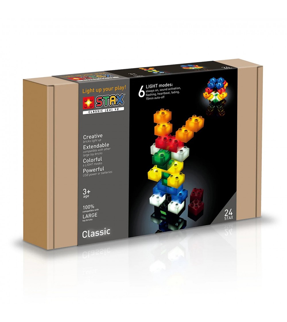 Jucarie - Seturi de constructie cu lumini Stax - Light junior (24 piese) - Jocuri construcție