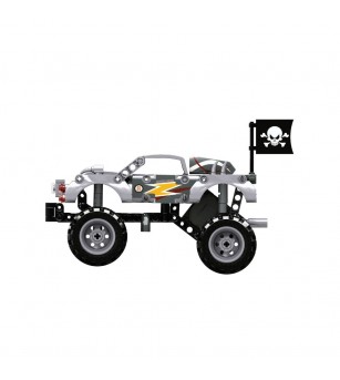 Jucarie - Seturi de constructie - Monster truck argintie (232 piese) - Jocuri construcție