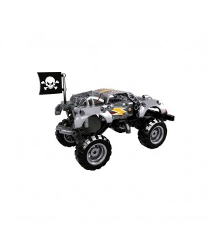 Jucarie - Seturi de constructie - Monster truck argintie (232 piese) - Jocuri construcție