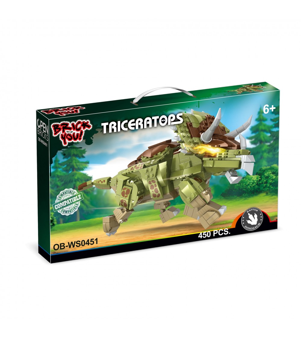 Jucarie - Seturi de constructie - Dinozaur Triceraptos (450 piese) - Jocuri construcție