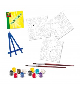 Set creativ - Pictura pe numere Animale din padure (3 panze) - Seturi cu pictura