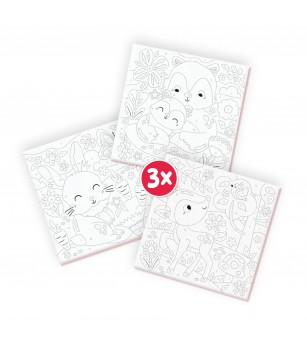 Set creativ - Pictura pe numere Animale din padure (3 panze) - Seturi cu pictura