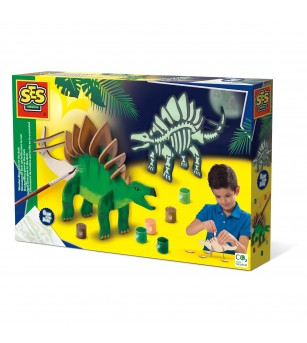 Set creativ - Dinozaur din lemn, fotoluminescent - Figurine de pictat