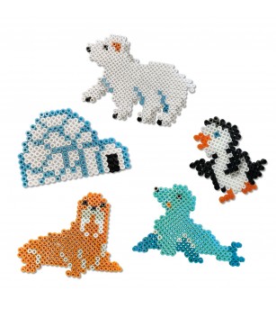 Set creativ Beedz - Margele de calcat Animale polare - Mărgele de călcat