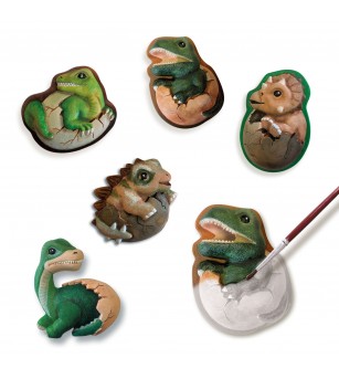 Set creativ mulaj si pictura, Dinozauri pui in oua - Figurine de pictat