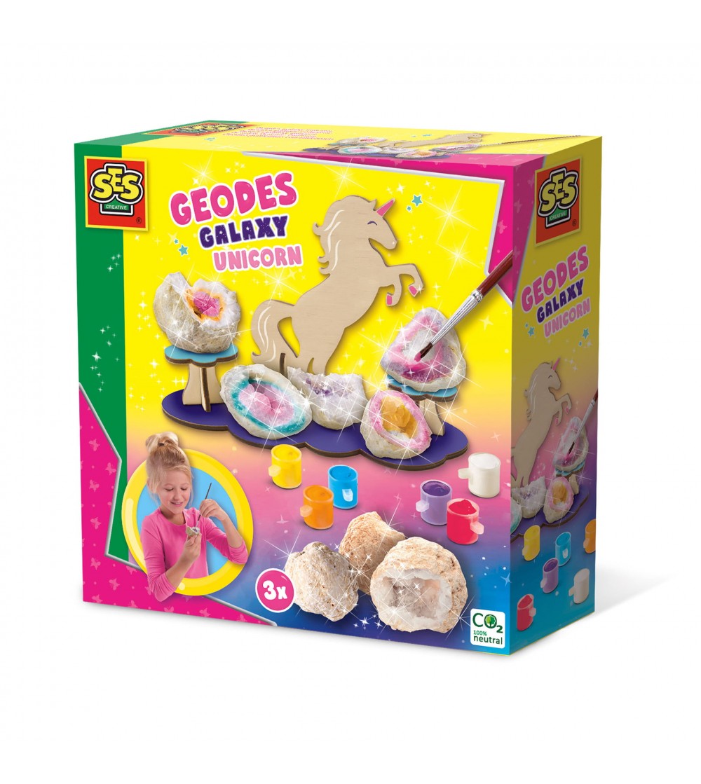 Set creativ copii - Geode galaxie cu display unicorn - Figurine de pictat