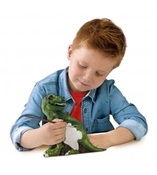 Set creativ mulaj si pictura - T-rex cu schelet - Figurine de pictat Set creativ mulaj si pictura - T-rex cu schelet - Figurine de pictat
