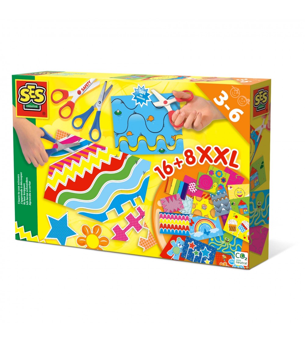 Set creativ copii - Invat sa folosesc foarfeca XXL - Lucru manual pentru copii