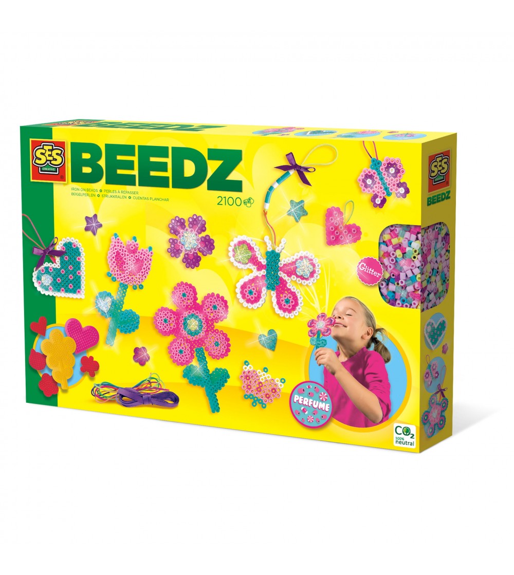 Set creativ copii Beedz - Margele de calcat Flori si Inimi parfumate - Mărgele de călcat Set creativ copii Beedz - Margele de calcat Flori si Inimi parfumate - Mărgele de călcat