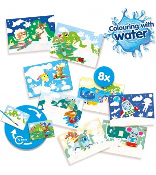 My first - Coloreaza cu apa animale ascunse set mare - Pictura cu apa
