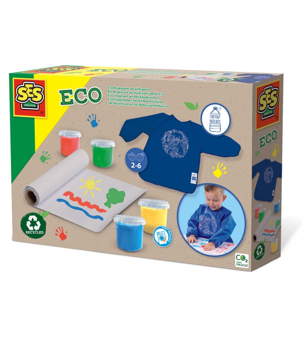 Set acuarele pentru degetele ECO si sort pentru copii - Acuarele, pensule, blocuri de desen