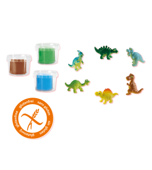 Set creativ - Lumea dinozaurilor din plastilina (geanta tematica) - Animalute din plastilina