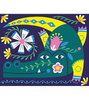 Set creativ tablouri cu nisip colorat, animale salbatice - Seturi cu nisip colorat și sclipici
