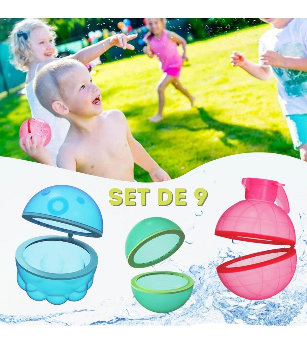 Set 9 baloane cu apă, din silicon, reutilizabile - Jucării pentru piscină