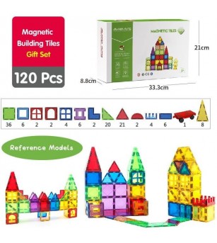 Set de constructie magnetic 3D - 120 piese - Jocuri construcție