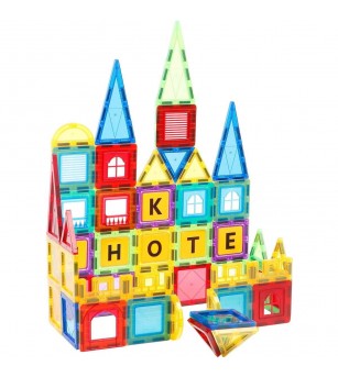 Set de constructie magnetic 3D - 88 piese - Jocuri construcție