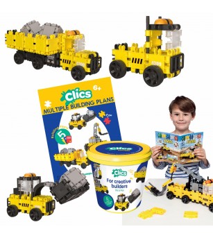 Set Clics de construit vehicule de constructie 5 in 1 - Jocuri construcție Set Clics de construit vehicule de constructie 5 in 1 - Jocuri construcție