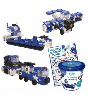 Set Clics de construit vehicule de politie 8 in 1 - Jocuri construcție