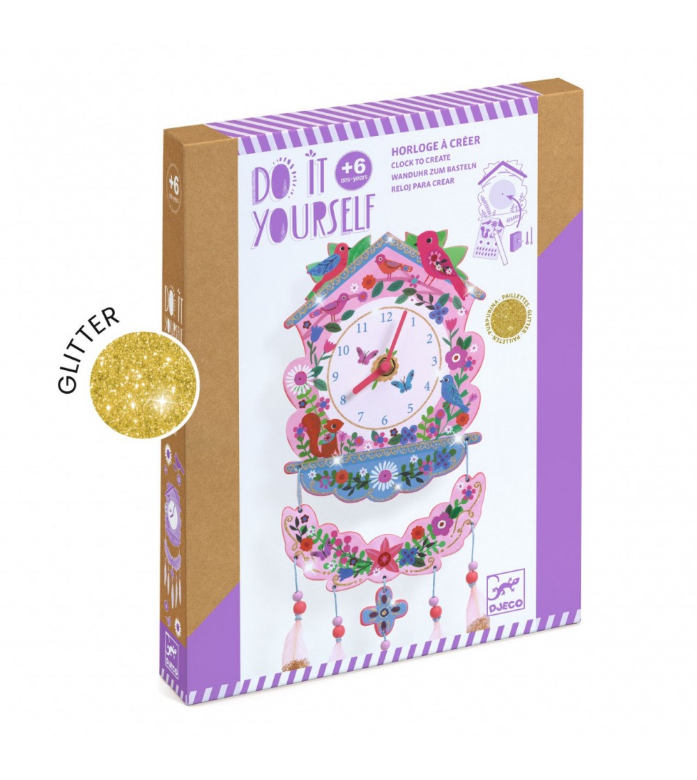 Set DIY Djeco, Ceas de perete - Lucru manual pentru copii