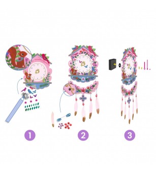 Set DIY Djeco, Ceas de perete - Lucru manual pentru copii