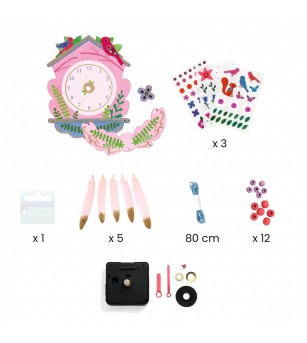 Set DIY Djeco, Ceas de perete - Lucru manual pentru copii