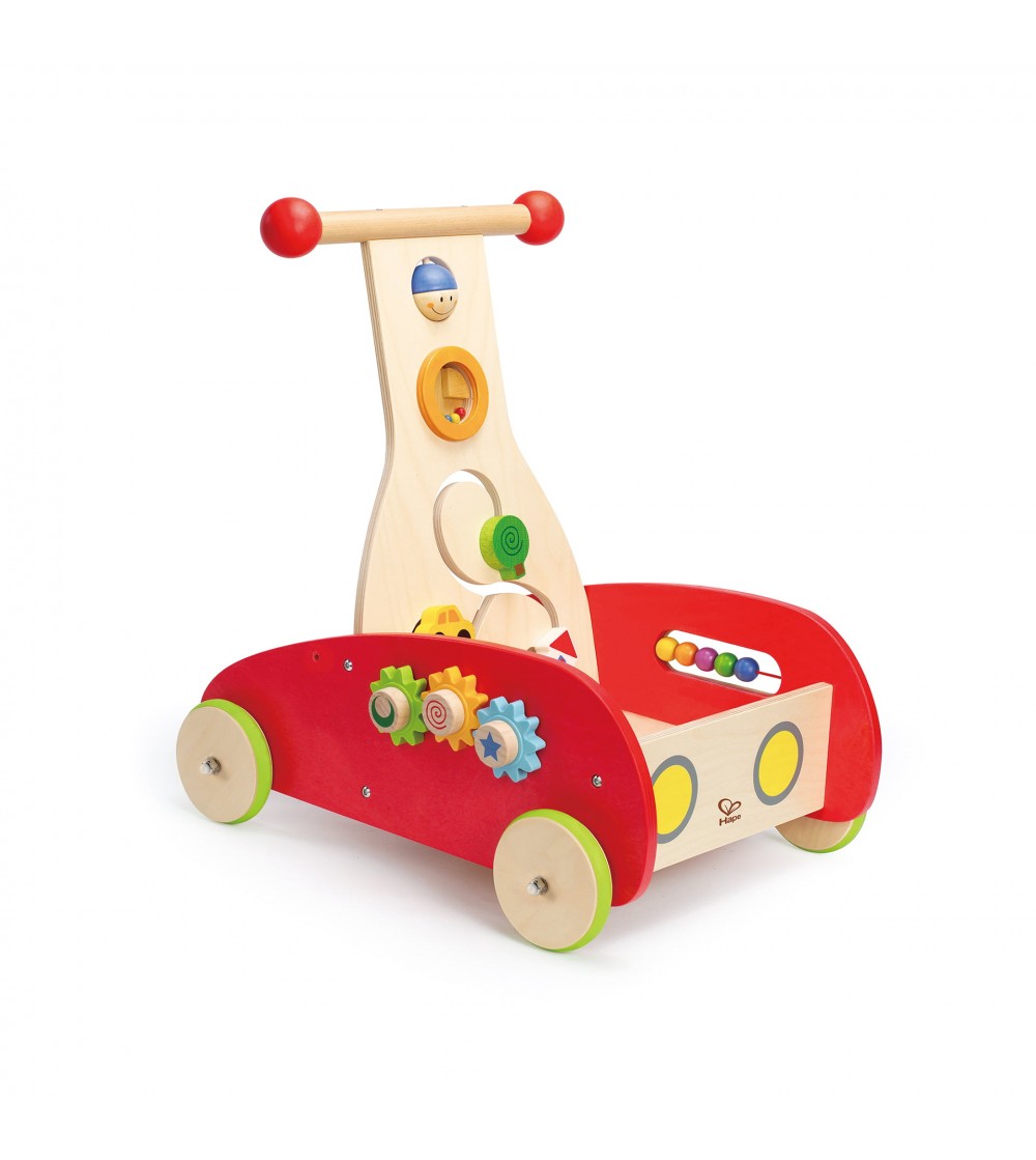 Jucarie din lemn - Antepremergator cu activitati rosu - Jucării bebeluși