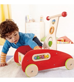 Jucarie din lemn - Antepremergator cu activitati rosu - Jucării bebeluși