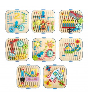 Jucarie din lemn - Set de joaca roti zimtate - Jucării de lemn si Montessori Jucarie din lemn - Set de joaca roti zimtate - Jucării de lemn si Montessori