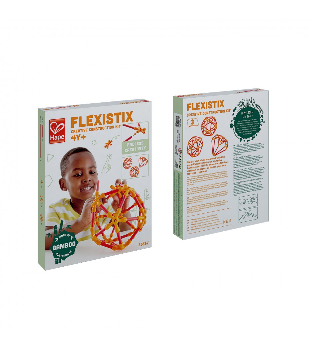 Jucarie din bambus Flexistix - Kit creativ (66 piese) - Jocuri construcție