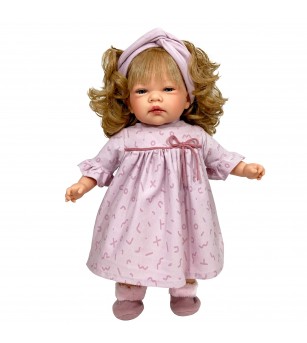 Papusa Nines D’Onil cu miros de vanilie - Celia blonda cu rochita roz (45 cm) - Papusi