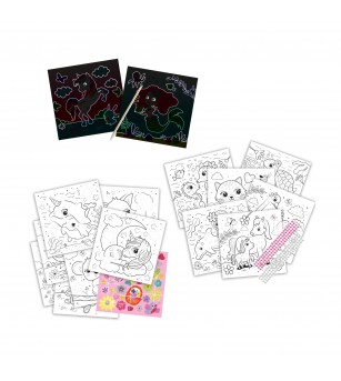 Carte de colorat Unicorn cu sclipici 3 in 1 - Seturi de pictura și desenat