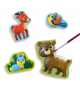 Set creativ mulaj si pictura - Animale din padure - Figurine de pictat