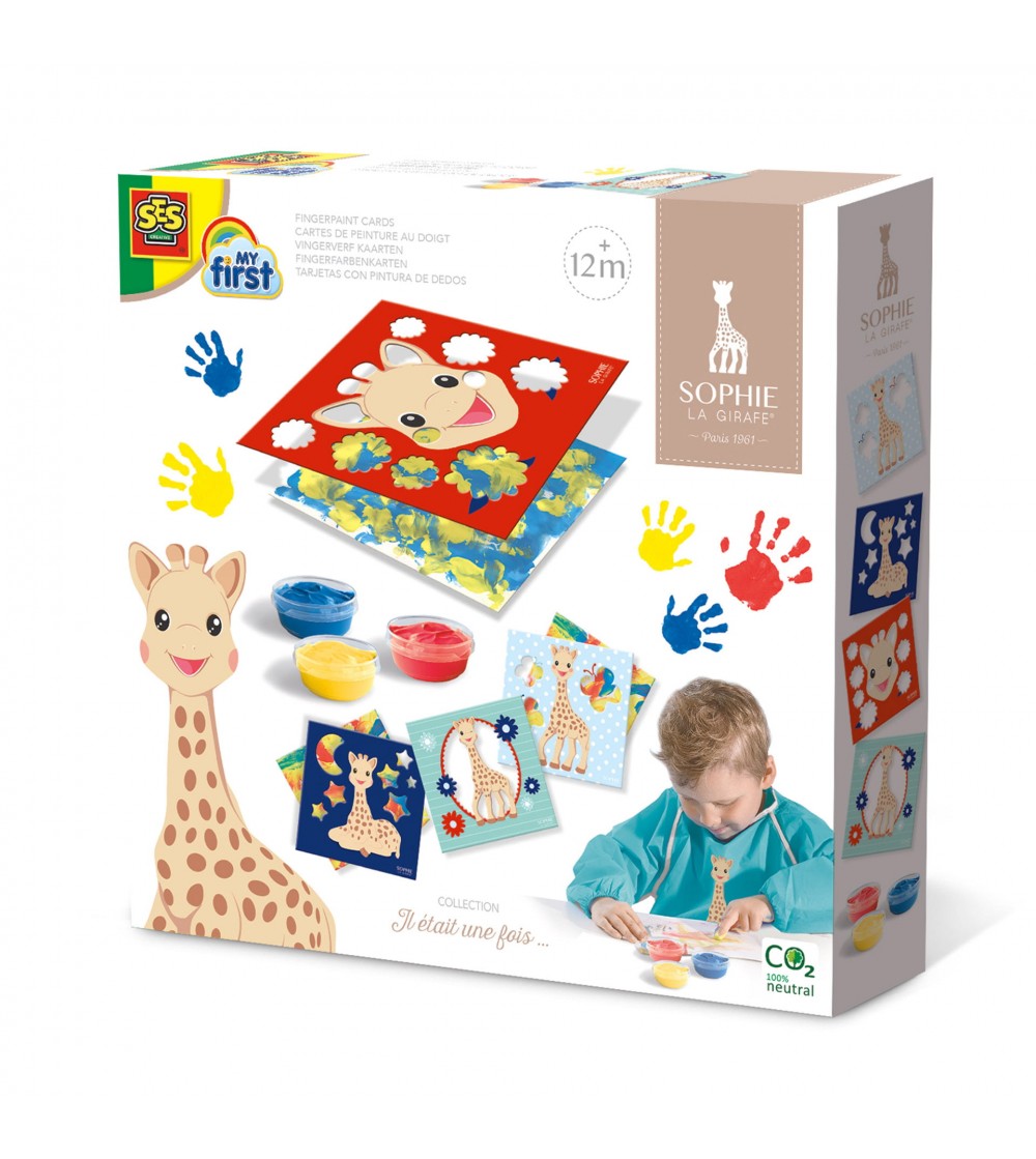 Girafa Sophie - Set acuarele pentru degete cu planse - Acuarele, pensule, blocuri de desen Girafa Sophie - Set acuarele pentru degete cu planse - Acuarele, pensule, blocuri de desen
