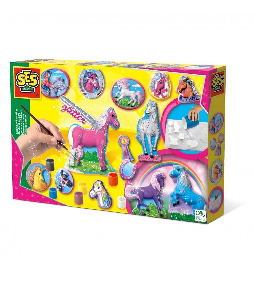Set creativ mulaj si pictura - Cai fantezie - Figurine de pictat