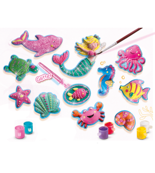 Set creativ mulaj si pictura - Figurine ocean - Figurine de pictat