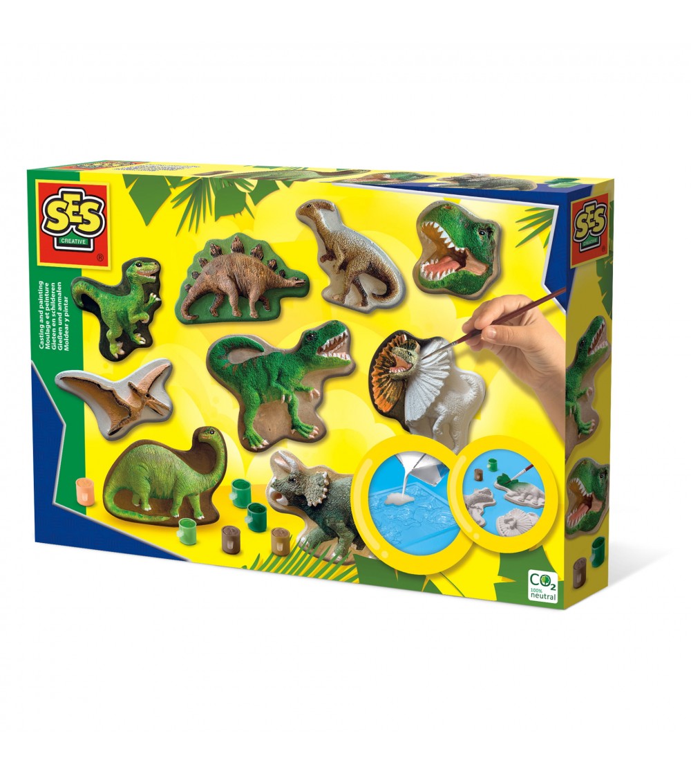 Set creativ mulaj si pictura - Lumea dinozaurilor - Figurine de pictat