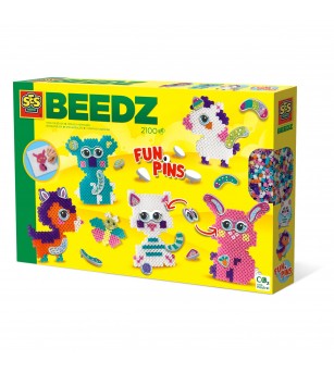 Set creativ copii Beedz – Margele de calcat Funpins animale - Mărgele de călcat