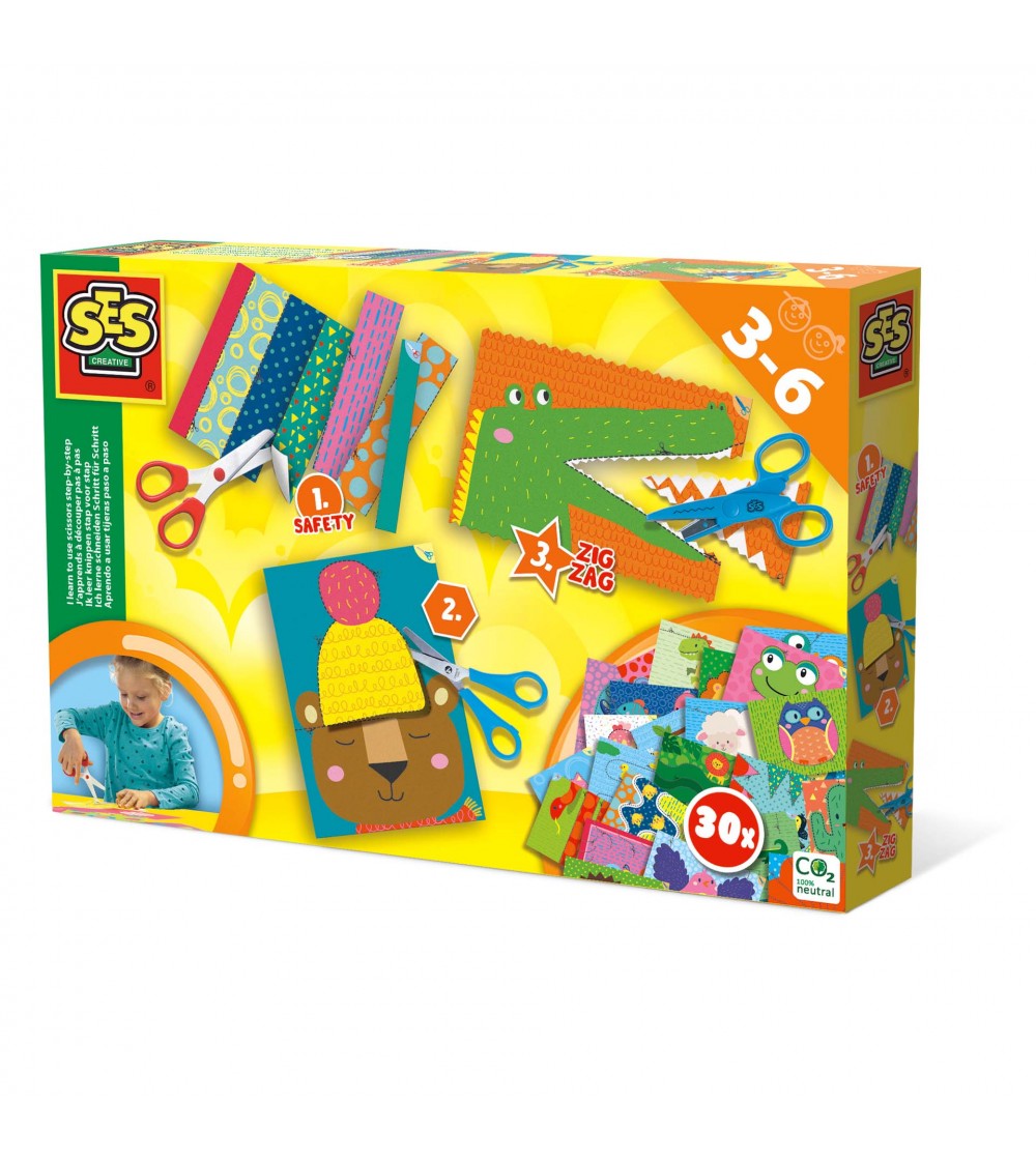 Set creativ - Invat sa folosesc foarfeca pas cu pas - Lucru manual pentru copii