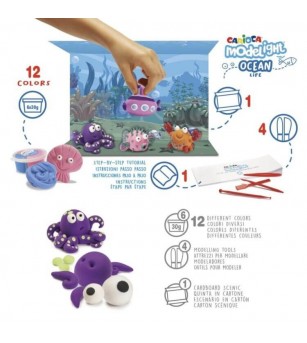 Plastilină ModeLight Maxi PlayBox Carioca - Ocean - Plastilină clasică