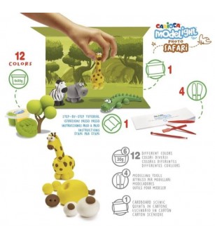Plastilină ModeLight Maxi PlayBox Carioca - Safari - Plastilină clasică