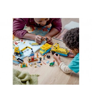 LEGO City: Camioane de constructie si macara cu bila pentru demolari 60391 - 235 piese, 4 + ani - LEGO City